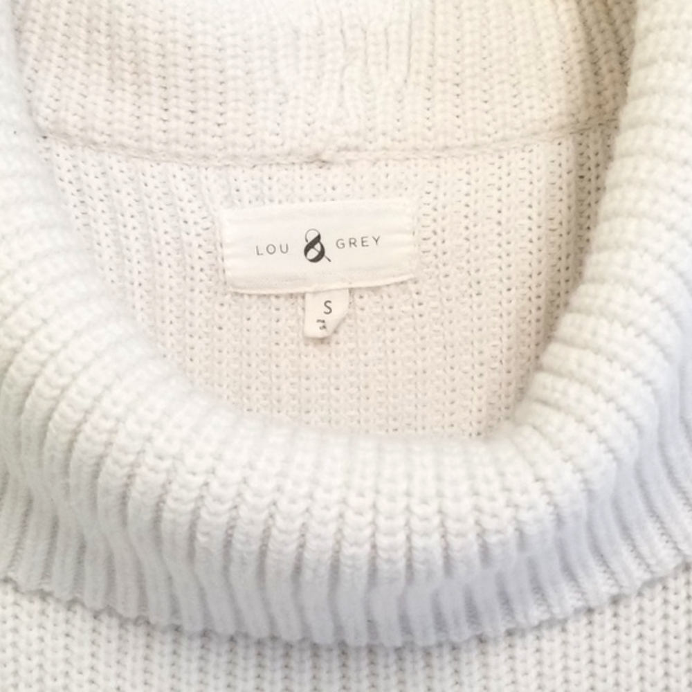 LOU & GREY White Sleeveless Cowl Neck Knit Top S - Picture 8 of 8